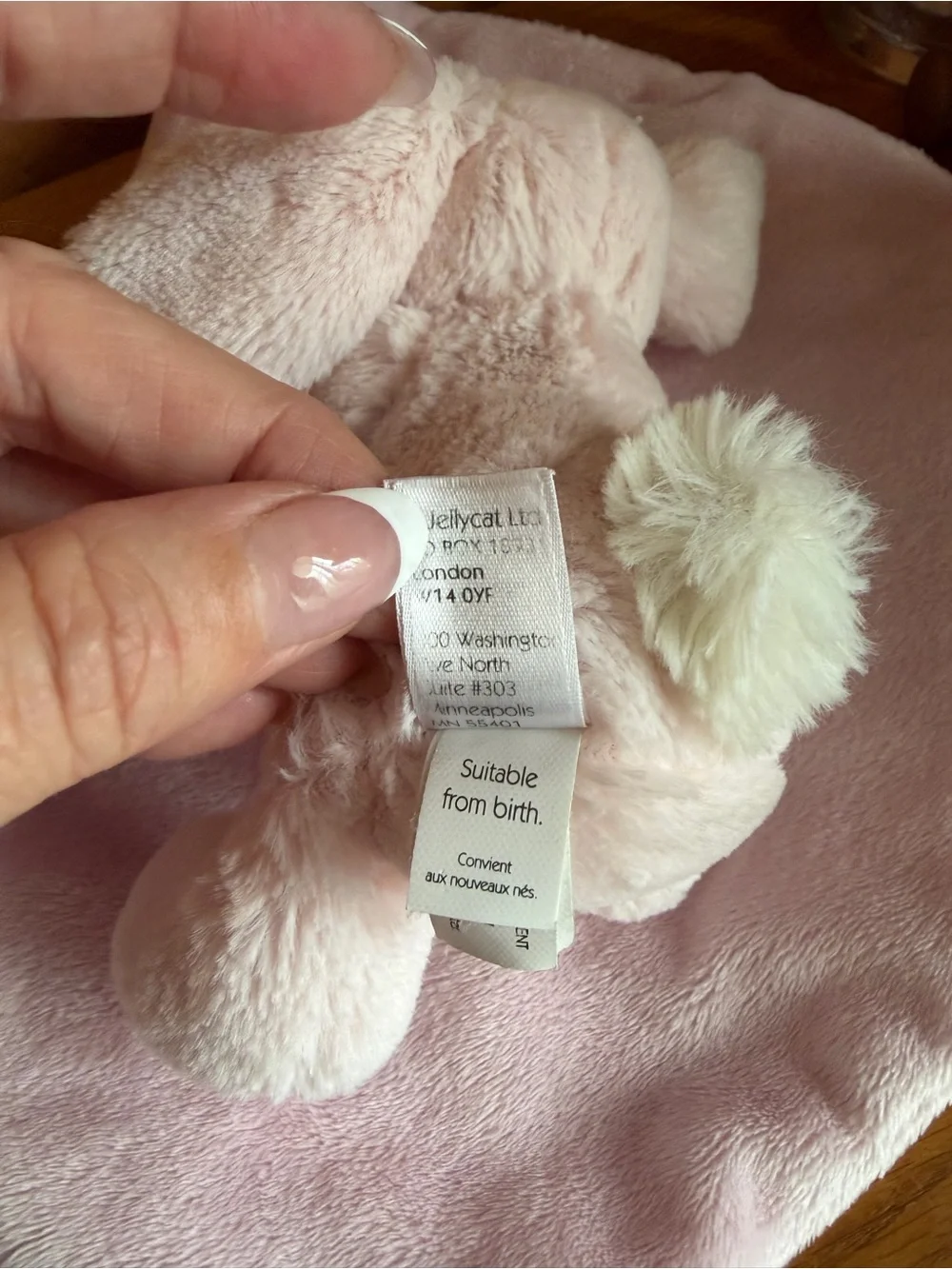 Jellycat Bashful Bunny Comforter - Pale Pink Plush